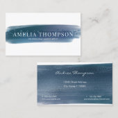 Aquarellmeer | Navy Blue Visitenkarte (Vorne/Hinten)