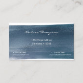Aquarellmeer | Navy Blue Visitenkarte (Rückseite)