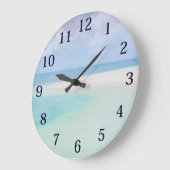 Aquarellmeere Große Wanduhr (Winkel)