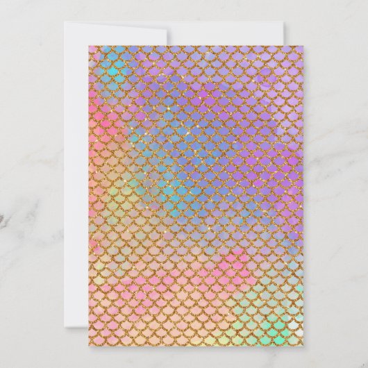 Aquarellmeerjungfraugeburtstag laden ein einladung (Rückseite)