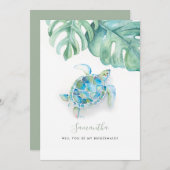 Aquarellmeerschildkröte Feiertagskarte (Vorne/Hinten)