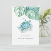 Aquarellmeerschildkröte Feiertagskarte (Stehend Vorderseite)