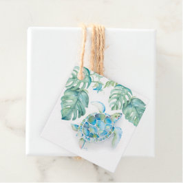 Aquarellmeerschildkröte - Liebesmarken Geschenkanhänger