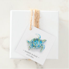 Aquarellmeerschildkröte - Liebesmarken Geschenkanhänger