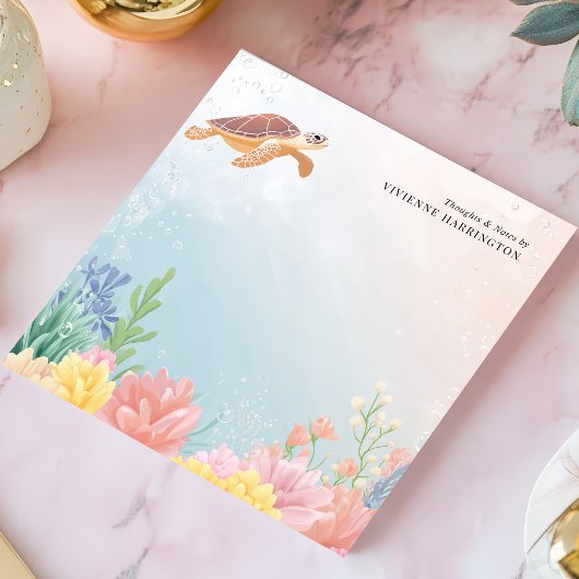 Aquarellmeerschildkröte Personalisiert Notizblock