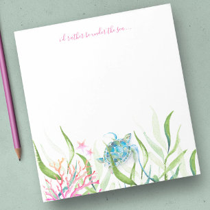 Aquarellmeerschildkröten-Stationery Notepad Notizblock