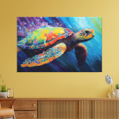 Aquarellmeerschildkrötenmalerei Leinwand (Insitu (Wohnzimmer))