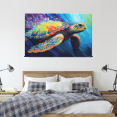 Aquarellmeerschildkrötenmalerei Leinwand (Insitu (Schlafzimmer))