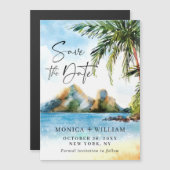 Aquarellmeerstrand Save the Date Magnetkarte (Vorne/Hinten)