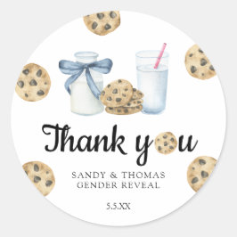 Aquarellmilch & Cookies Vielen Dank für Ihre Gende Runder Aufkleber