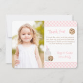 Aquarellmilch und Cookies Geburtstagsparty Foto Dankeskarte (Vorderseite)