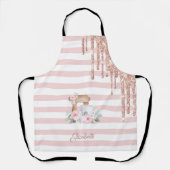 Aquarellmischer,Blume,Glitzer-Tropfen, Streifen Schürze (Vorderseite)