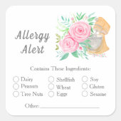 Aquarellmischer mit Rose Bäckereiallergie Quadratischer Aufkleber (Vorderseite)