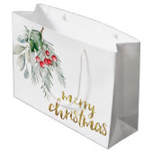 Aquarellmistletoe, Große Geschenktüte (Rückseite Schrägansicht)