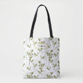 Aquarellmistletoe Nahtloses Muster Monogramm Tasche (Vorderseite)