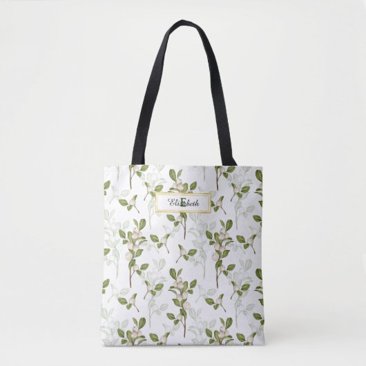 Aquarellmistletoe Nahtloses Muster Monogramm Tasche (Vorderseite)