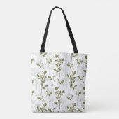 Aquarellmistletoe Nahtloses Muster Monogramm Tasche (Rückseite)