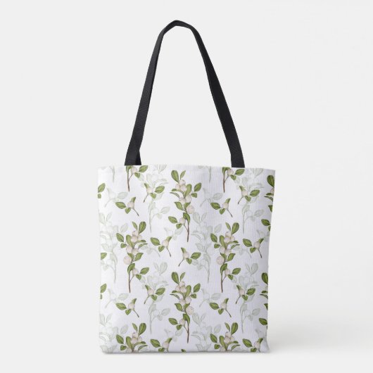 Aquarellmistletoe Nahtloses Muster Monogramm Tasche (Rückseite)