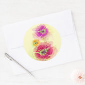 Aquarellmohn 2 runder aufkleber (Umschlag)