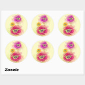 Aquarellmohn 2 runder aufkleber (Blatt)