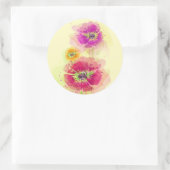 Aquarellmohn 2 runder aufkleber (Tasche)