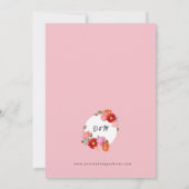 Aquarellmohn auf Almond Blossom Pink Einladung (Rückseite)