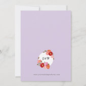 Aquarellmohn auf Baby Lavender Einladung (Rückseite)