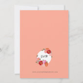 Aquarellmohn auf Lachs Rosa Einladung (Rückseite)