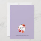 Aquarellmohn auf Pastel Lilac Einladung (Rückseite)