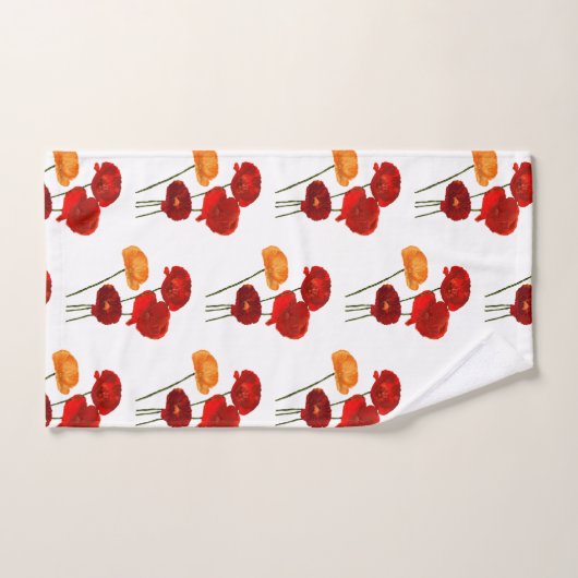 Aquarellmohn Badhandtuch Set (Handtuch)