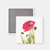Aquarellmohn Blume Chic rustic Magnet (Vorderseite/Rückseite)