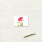 Aquarellmohn Blume Chic rustic Post-it Klebezettel (Auf Schreibtisch)
