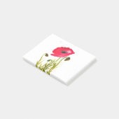 Aquarellmohn Blume Chic rustic Post-it Klebezettel (angewinkelt)