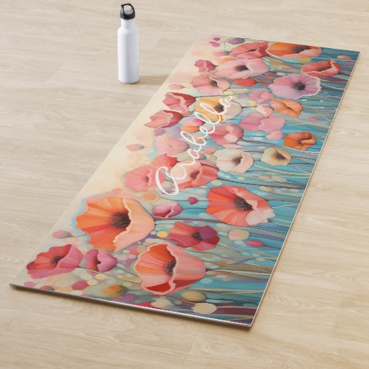 Aquarellmohn Blume Feldmeditation Yogamatte (Beispiel)