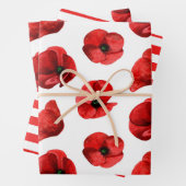 Aquarellmohn Blumenmuster. Roter Mohn Geschenkpapier Set (Beispiel)