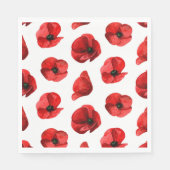 Aquarellmohn Blumenmuster. Roter Mohn Serviette (Vorderseite)