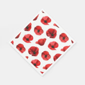 Aquarellmohn Blumenmuster. Roter Mohn Serviette (Ecke)
