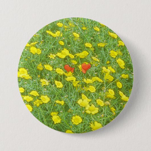 Aquarellmohn Button (Vorderseite)
