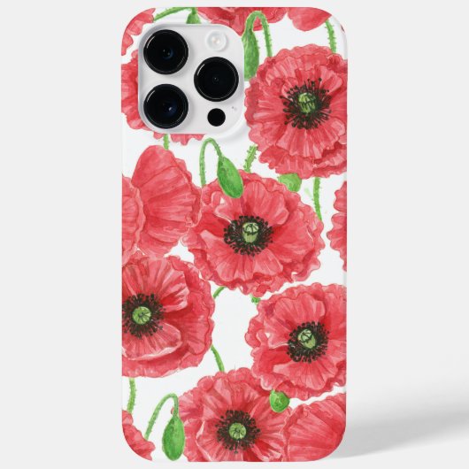 Aquarellmohn Case-Mate iPhone Hülle (Rückseite)