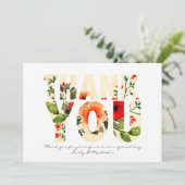 Aquarellmohn Dankeschön Karte Personalisiert (Stehend Vorderseite)