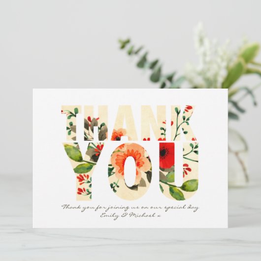 Aquarellmohn Dankeschön Karte Personalisiert (Stehend Vorderseite)