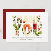 Aquarellmohn Dankeschön Karte Personalisiert (Vorne/Hinten)