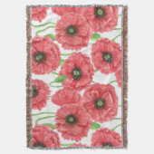 Aquarellmohn Decke (Vorderseite Vertikal)