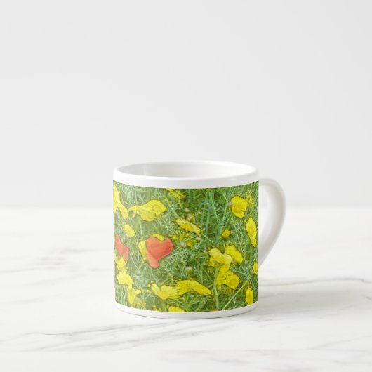 Aquarellmohn Espressotasse (Vorderseite Rechts)