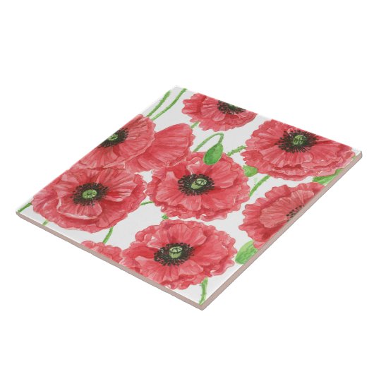 Aquarellmohn Fliese (Seite)