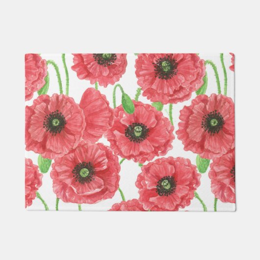 Aquarellmohn Fußmatte (Vorderseite)