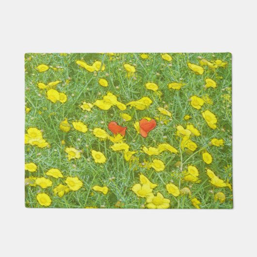 Aquarellmohn Fußmatte (Vorderseite)