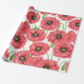 Aquarellmohn Geschenkpapier (Ungerollt)