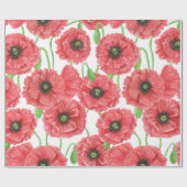 Aquarellmohn Geschenkpapier (Flach)