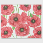 Aquarellmohn Geschenkpapier (Flach)